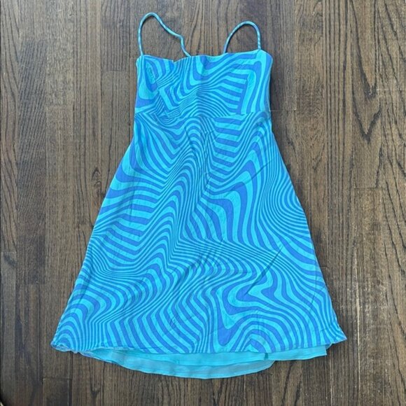 Zara Dresses & Skirts - Zara Blue Swirl Mini Dress